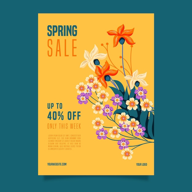 Modelo de folheto de venda de primavera