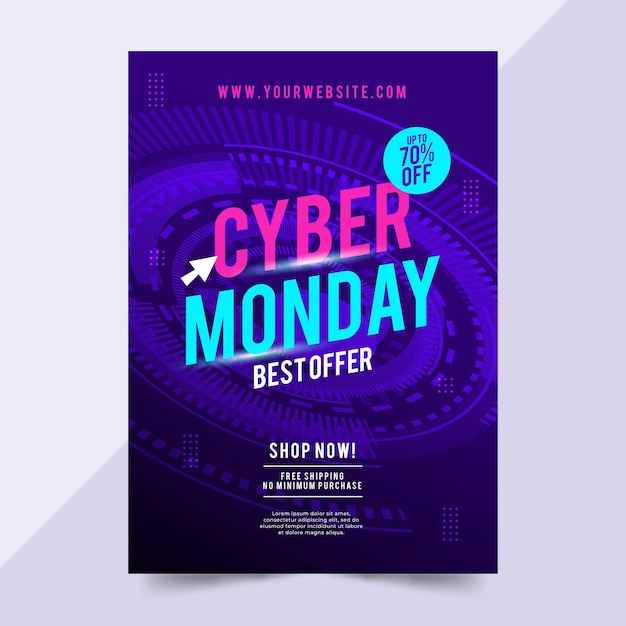 Vetor grátis modelo de folheto de vendas da cyber monday