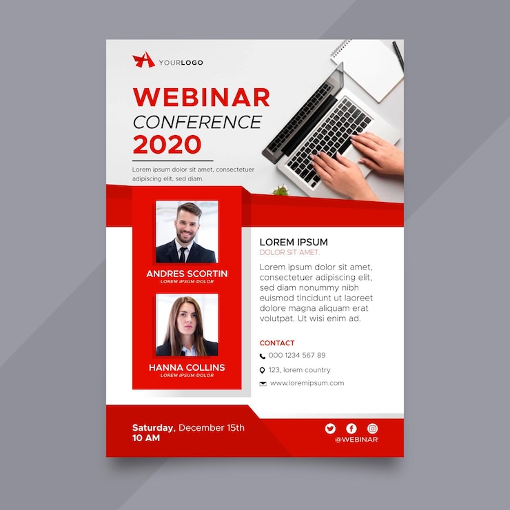 Vetor grátis modelo de folheto de webinar criativo