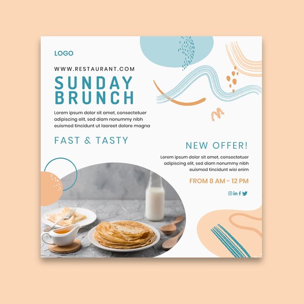 Modelo de folheto - delicioso brunch
