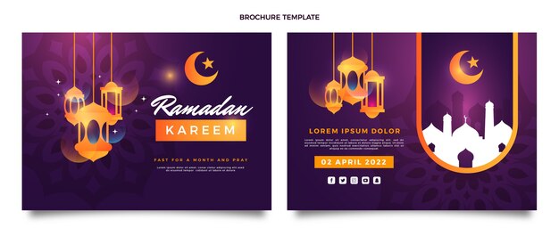 Modelo de folheto do ramadã gradiente
