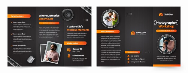 Modelo de folheto para carreira e hobby de fotógrafo