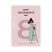Vetor grátis modelo de folheto vertical de dia internacional da mulher plana