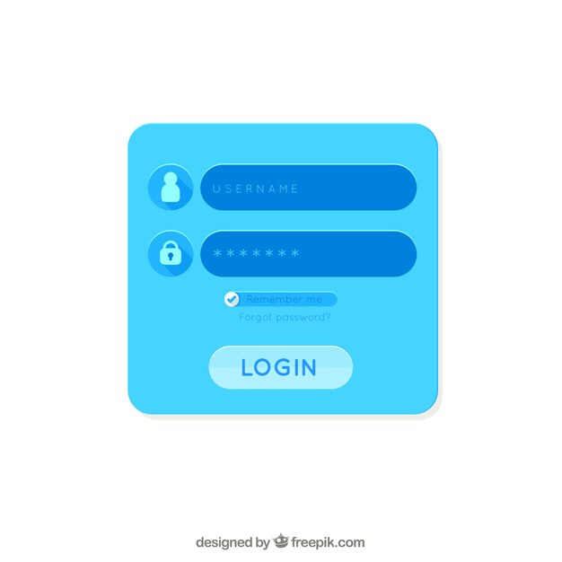 Modelo de formulário de login azul moderno