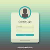 Vetor grátis modelo de formulário de login branco e turquesa