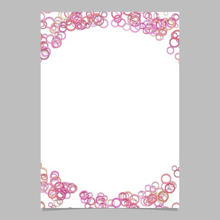 Vetor grátis modelo de fundo da página do padrão de círculo aleatório moderno - vetor folheto em branco quadro design gráfico com anéis em tons de cor-de-rosa