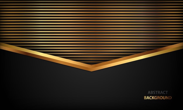 Modelo de fundo dourado de luxo com formas geométricas Vetor Premium
