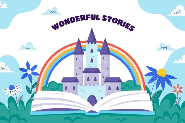 Modelo de fundo plano para celebração do dia mundial do livro