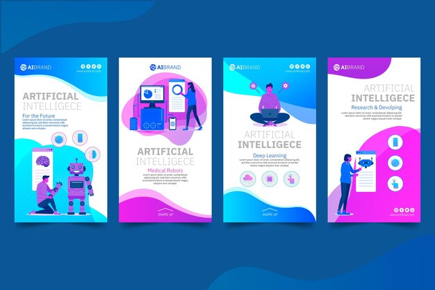 Modelo de histórias de mídia social de inteligência artificial