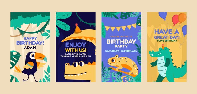 Modelo de histórias do instagram de festa Safari