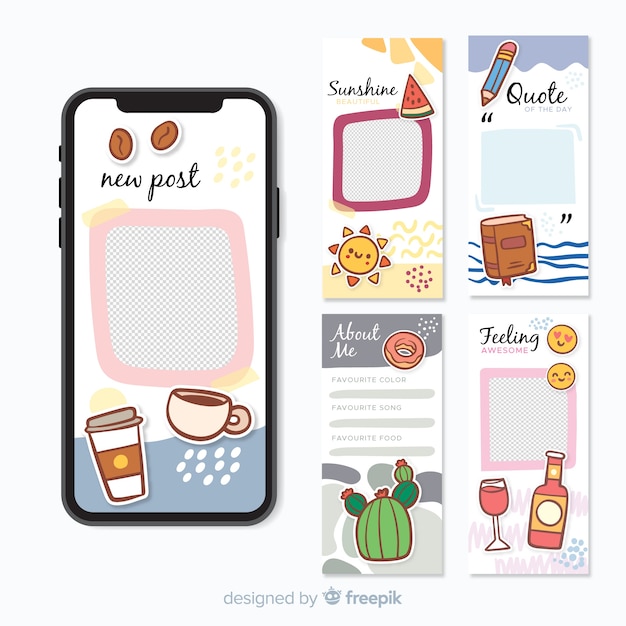 Vetor grátis modelo de histórias do instagram