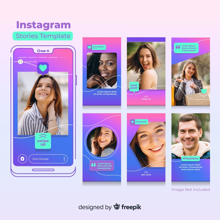 Vetor grátis modelo de histórias do instagram