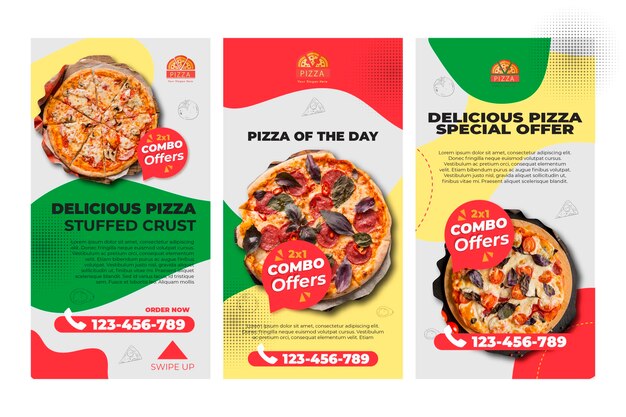 Modelo de histórias instagram de pizzarias