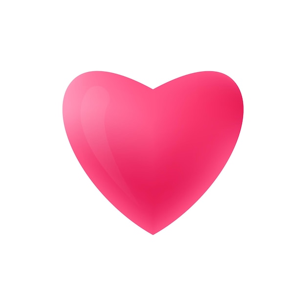 Modelo de ilustração vetorial de dia dos namorados com ícone de coração rosa realista Vetor Premium