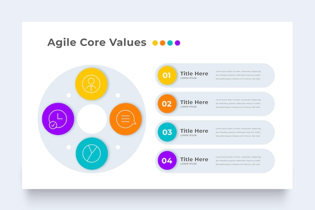 Vetor grátis modelo de infográfico ágil colorido