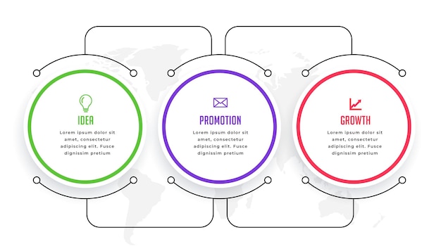 Modelo de infográfico circular com conexão de linha