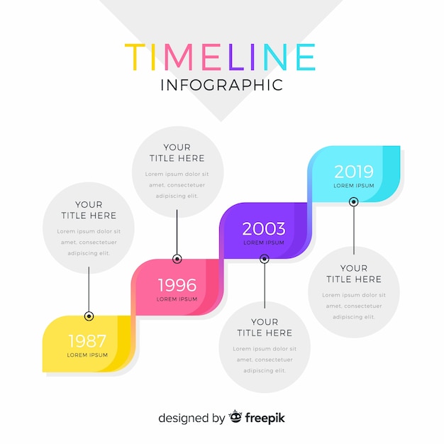 Vetor grátis modelo de infográfico com conceito de linha do tempo