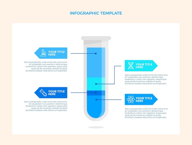 Modelo de infográfico de ciência plana