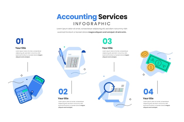 Vetor grátis modelo de infográfico de contabilidade financeira