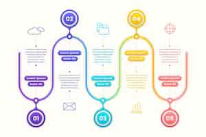 Vetor grátis modelo de infográfico de cronograma de gradiente