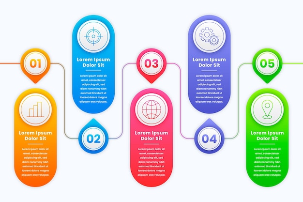 Vetor grátis modelo de infográfico de cronograma de gradiente