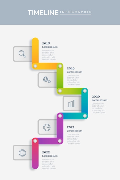 Modelo de infográfico de cronograma gradiente colorido