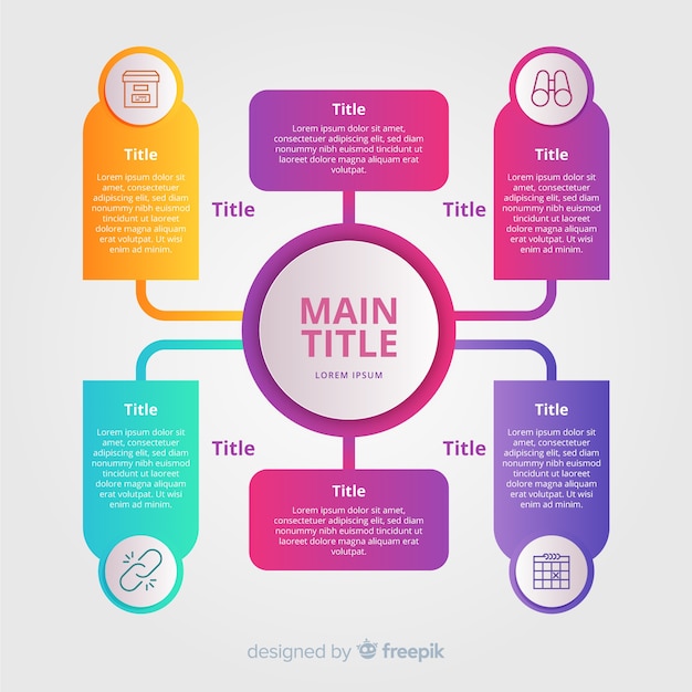 Modelo de infográfico de gradiente