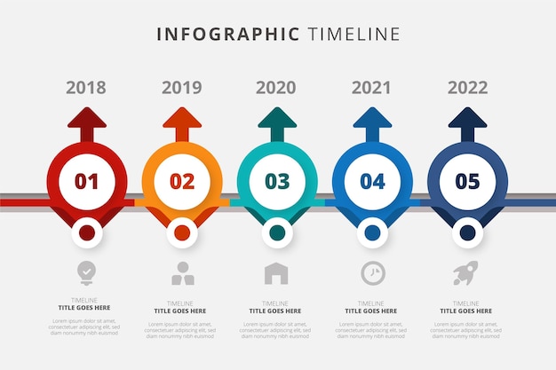 Vetor grátis modelo de infográfico de linha do tempo plana