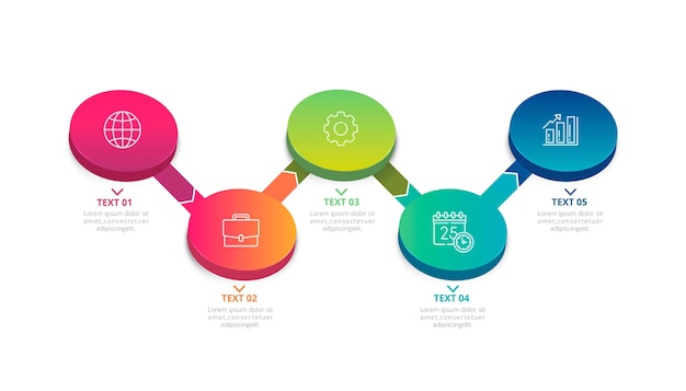 Modelo de infográfico de linha do tempo