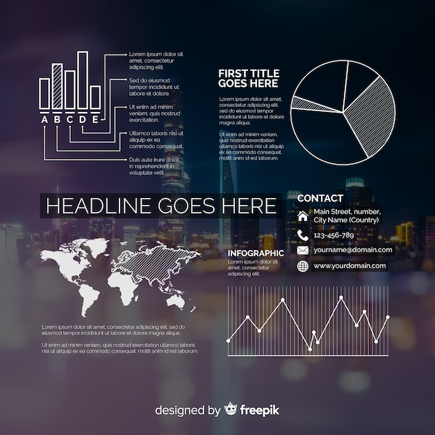 Modelo de infográfico de negócios corporativos, composição de elementos infográfico