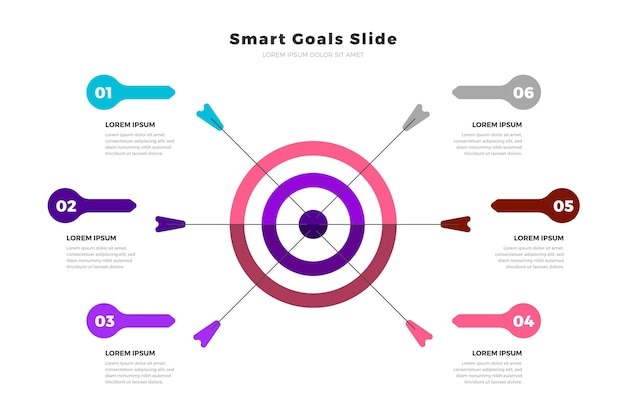 Vetor grátis modelo de infográfico de objetivos