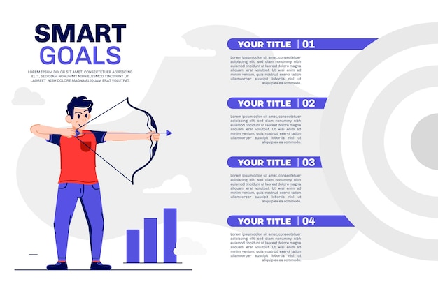 Modelo de infográfico de objetivos