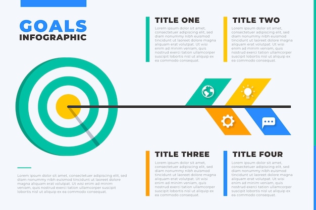 Vetor grátis modelo de infográfico de objetivos