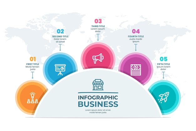 Modelo de infográfico de processo plano