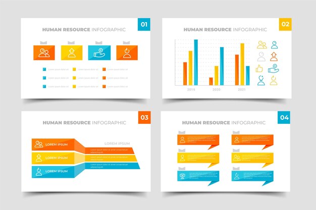 Modelo de infográfico de recursos humanos