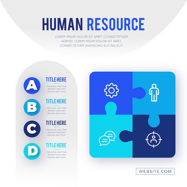 Vetor grátis modelo de infográfico de recursos humanos