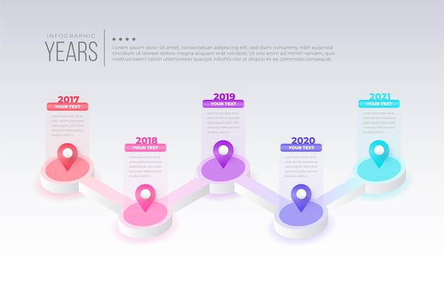 Vetor grátis modelo de infográfico de roteiro de gradiente