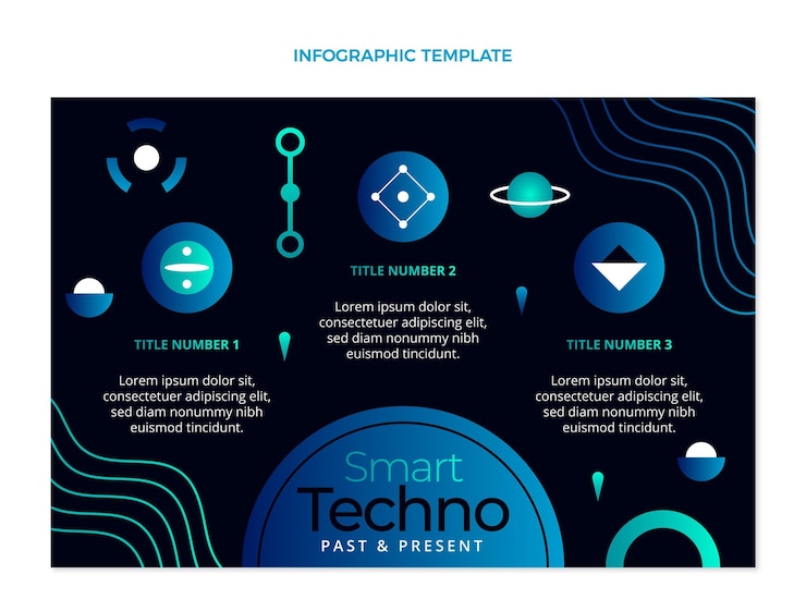 Vetor grátis modelo de infográfico de tecnologia gradiente