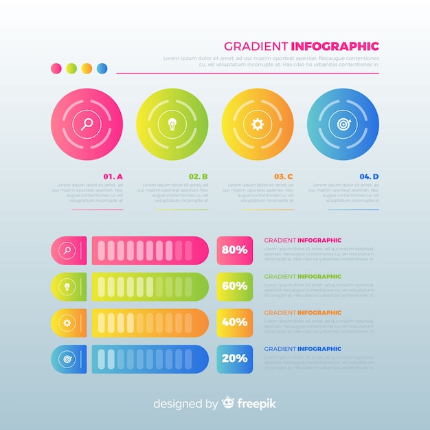 Vetor grátis modelo de infográfico em estilo gradiente