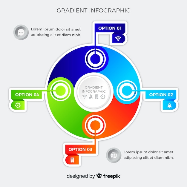 Vetor grátis modelo de infográfico gradiente plana