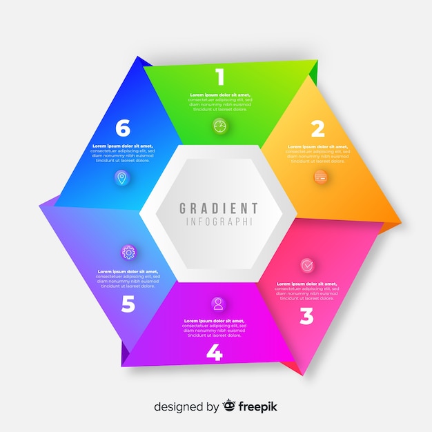 Modelo de infográfico gradiente