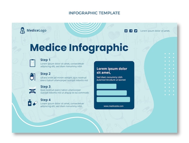 Modelo de infográfico médico desenhado à mão