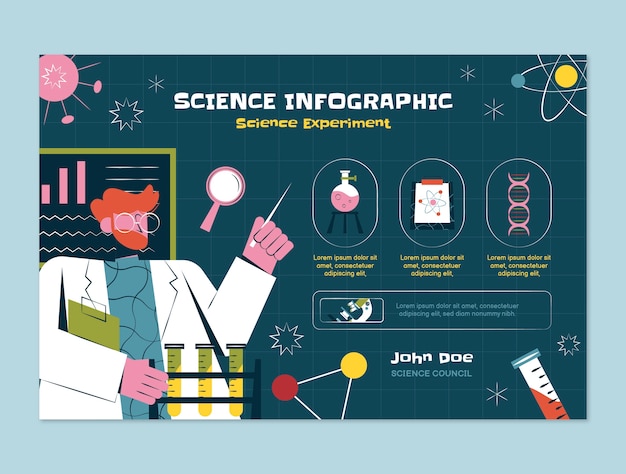 Vetor grátis modelo de infográfico para ciência e pesquisa