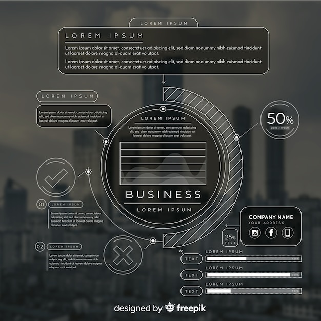 Vetor grátis modelo de infográfico para negócios com foto