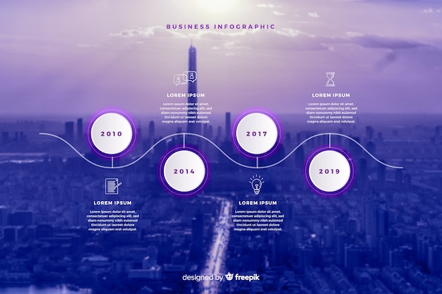 Modelo de infográfico para negócios com foto