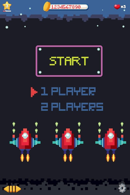 Vetor grátis modelo de interface de usuário de jogo espacial