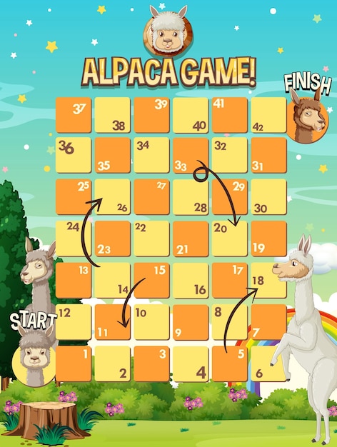 Modelo de jogo de tabuleiro animal divertido