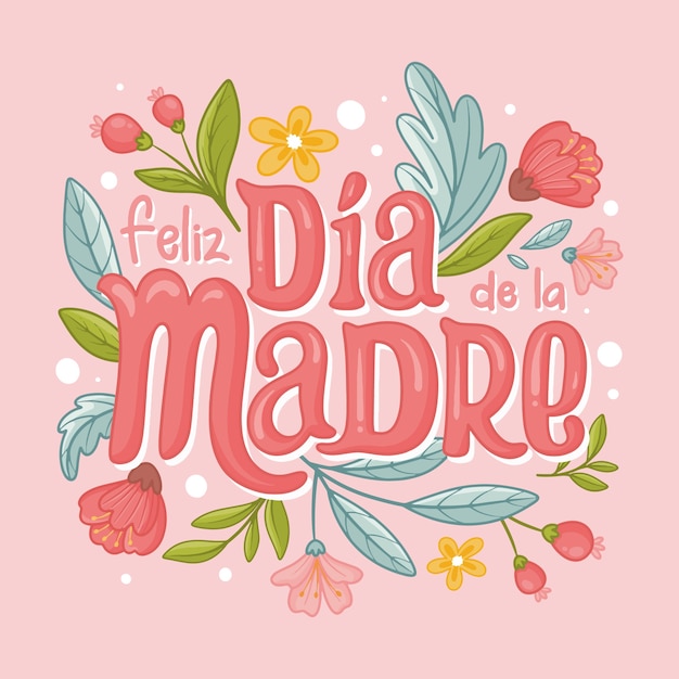Modelo de letras de dia das mães desenhadas à mão