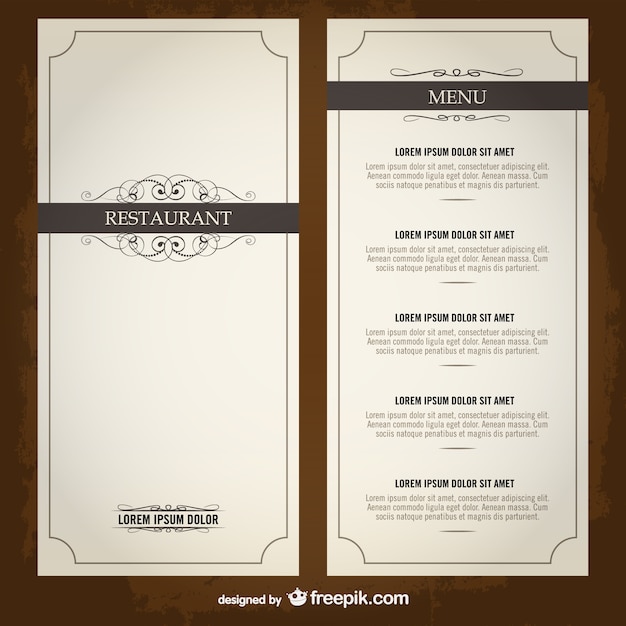 Modelo de lista menu de comida restaurante
