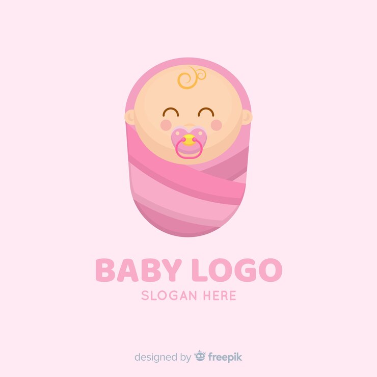 Vetor grátis modelo de logotipo adorável loja de bebê com estilo moderno